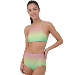 Pastel Rainbow Ombre High Waist Tankini Set by SpinnyChairDesigns