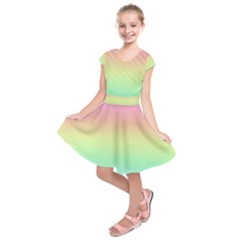 Pastel Rainbow Ombre Kids  Short Sleeve Dress by SpinnyChairDesigns