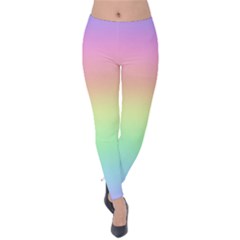 Pastel Rainbow Ombre Velvet Leggings