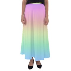 Pastel Rainbow Ombre Flared Maxi Skirt by SpinnyChairDesigns