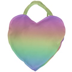 Pastel Rainbow Ombre Giant Heart Shaped Tote by SpinnyChairDesigns