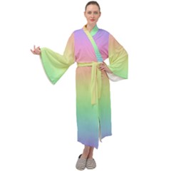 Pastel Rainbow Ombre Maxi Velour Kimono by SpinnyChairDesigns