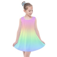 Pastel Rainbow Ombre Kids  Summer Dress by SpinnyChairDesigns