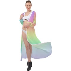 Pastel Rainbow Ombre Maxi Chiffon Beach Wrap by SpinnyChairDesigns