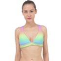 Pastel Rainbow Ombre Classic Banded Bikini Top View1