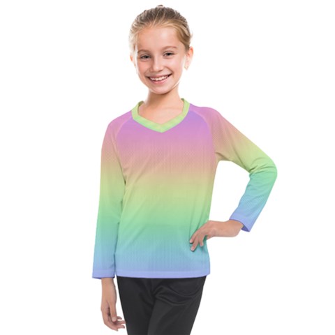 Pastel Rainbow Ombre Kids  Long Mesh Tee by SpinnyChairDesigns