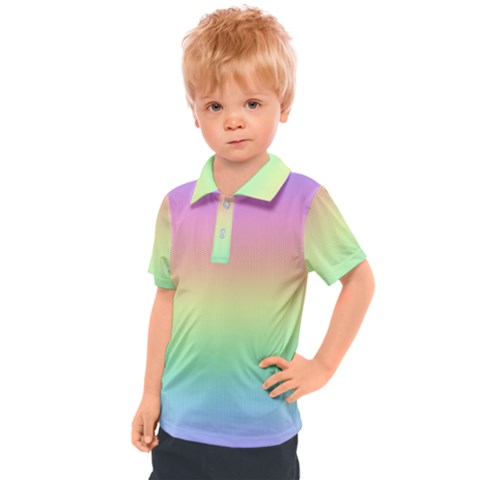 Pastel Rainbow Ombre Kids  Polo Tee by SpinnyChairDesigns