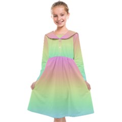 Pastel Rainbow Ombre Kids  Midi Sailor Dress by SpinnyChairDesigns