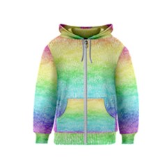 Rainbow Ombre Texture Kids  Zipper Hoodie