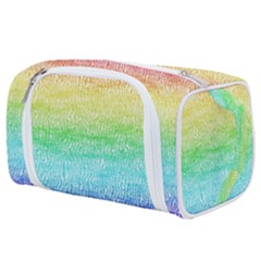 Rainbow Ombre Texture Toiletries Pouch by SpinnyChairDesigns