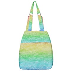 Rainbow Ombre Texture Center Zip Backpack by SpinnyChairDesigns