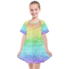 Rainbow Ombre Texture Kids  Smock Dress by SpinnyChairDesigns