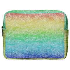 Rainbow Ombre Texture Make Up Pouch (large) by SpinnyChairDesigns