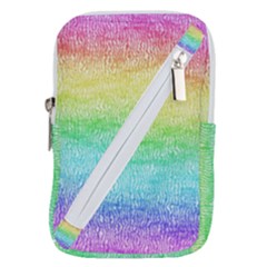 Rainbow Ombre Texture Belt Pouch Bag (small) by SpinnyChairDesigns