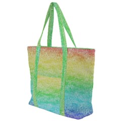 Rainbow Ombre Texture Zip Up Canvas Bag by SpinnyChairDesigns