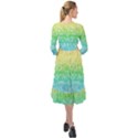 Rainbow Ombre Texture Ruffle End Midi Chiffon Dress View2