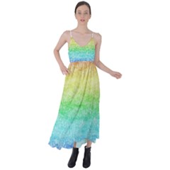 Rainbow Ombre Texture Tie Back Maxi Dress by SpinnyChairDesigns