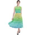 Rainbow Ombre Texture Round Neck Boho Dress View1