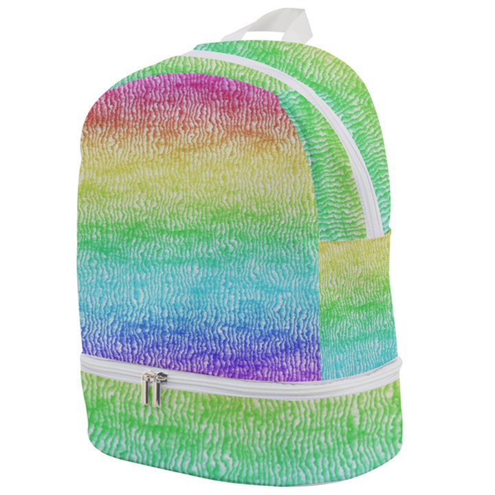 Rainbow Ombre Texture Zip Bottom Backpack