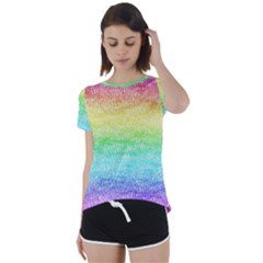 Rainbow Ombre Texture Short Sleeve Foldover Tee by SpinnyChairDesigns