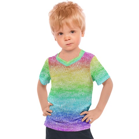 Rainbow Ombre Texture Kids  Sports Tee by SpinnyChairDesigns