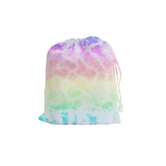 Pastel Rainbow Tie Dye Drawstring Pouch (medium) by SpinnyChairDesigns