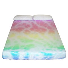 Pastel Rainbow Tie Dye Fitted Sheet (california King Size) by SpinnyChairDesigns