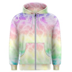 Pastel Rainbow Tie Dye Men s Zipper Hoodie by SpinnyChairDesigns