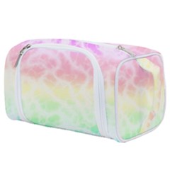 Pastel Rainbow Tie Dye Toiletries Pouch by SpinnyChairDesigns