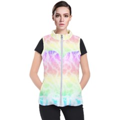 Pastel Rainbow Tie Dye Women s Puffer Vest