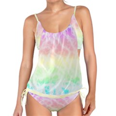 Pastel Rainbow Tie Dye Tankini Set by SpinnyChairDesigns