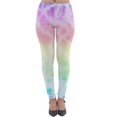 Pastel Rainbow Tie Dye Lightweight Velour Leggings by SpinnyChairDesigns