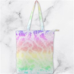 Pastel Rainbow Tie Dye Double Zip Up Tote Bag by SpinnyChairDesigns