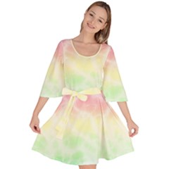 Pastel Rainbow Tie Dye Velour Kimono Dress by SpinnyChairDesigns