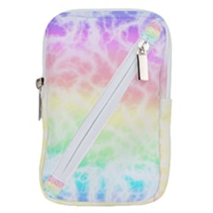 Pastel Rainbow Tie Dye Belt Pouch Bag (large) by SpinnyChairDesigns