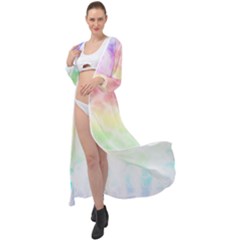 Pastel Rainbow Tie Dye Maxi Chiffon Beach Wrap by SpinnyChairDesigns