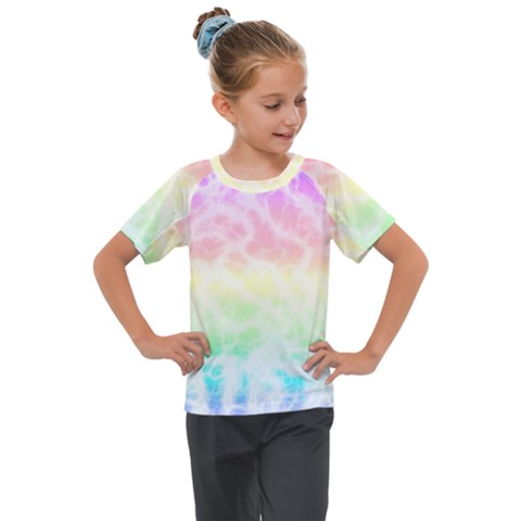 Pastel Rainbow Tie Dye Kids  Mesh Piece Tee by SpinnyChairDesigns