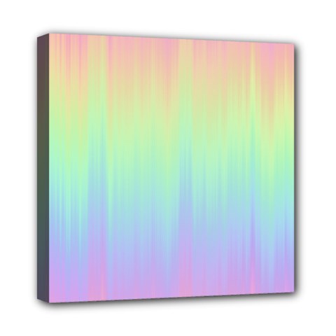 Pastel Rainbow Gradient Mini Canvas 8  X 8  (stretched) by SpinnyChairDesigns