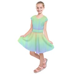 Pastel Rainbow Gradient Kids  Short Sleeve Dress by SpinnyChairDesigns