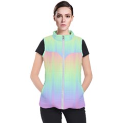 Pastel Rainbow Gradient Women s Puffer Vest