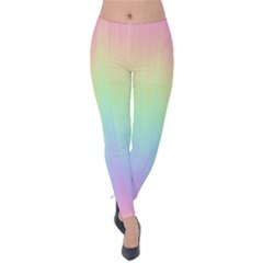 Pastel Rainbow Gradient Velvet Leggings