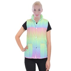 Pastel Rainbow Gradient Women s Button Up Vest by SpinnyChairDesigns