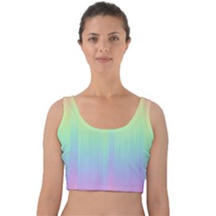 Pastel Rainbow Gradient Velvet Crop Top by SpinnyChairDesigns