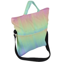 Pastel Rainbow Gradient Fold Over Handle Tote Bag by SpinnyChairDesigns