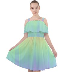 Pastel Rainbow Gradient Cut Out Shoulders Chiffon Dress by SpinnyChairDesigns