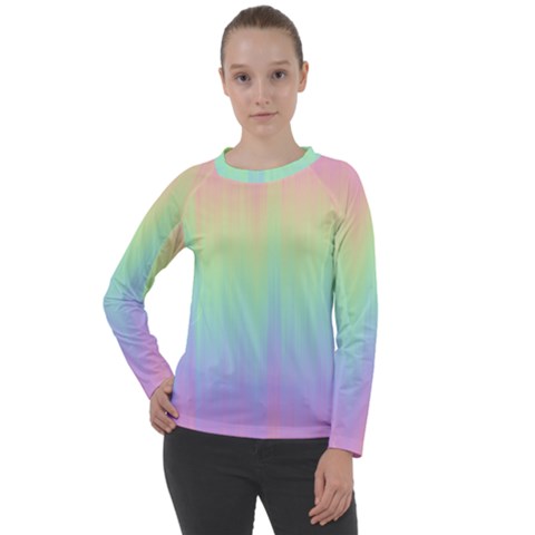 Pastel Rainbow Gradient Women s Long Sleeve Raglan Tee by SpinnyChairDesigns