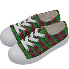 Lianas Of Sakura Branches In Contemplative Freedom Kids  Low Top Canvas Sneakers by pepitasart