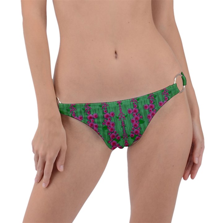 Lianas Of Sakura Branches In Contemplative Freedom Ring Detail Bikini Bottom