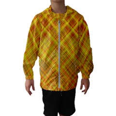 Orange Madras Plaid Kids  Hooded Windbreaker