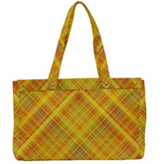 Orange Madras Plaid Canvas Work Bag by SpinnyChairDesigns